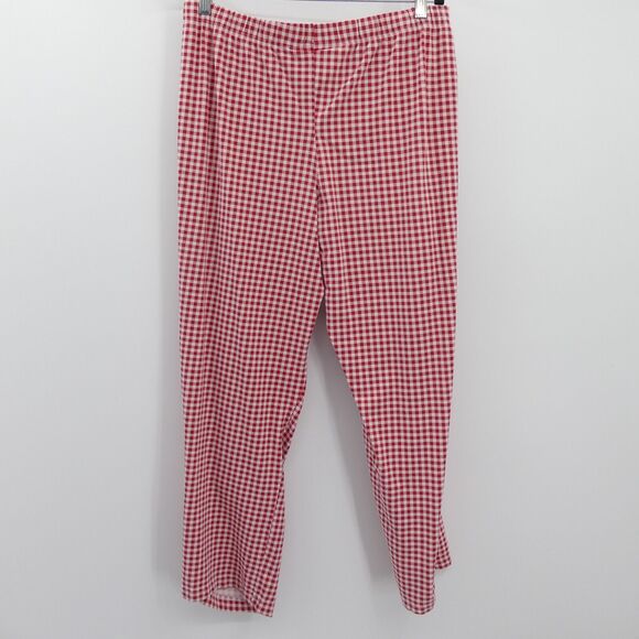 Lands' End x Draper James Two Piece Pajama Set Size M 10-12 Red Plaid Long Slv - Picture 7 of 10